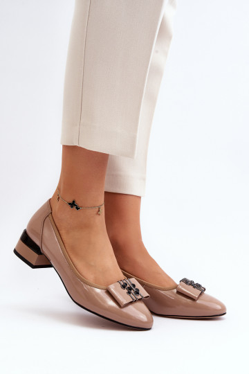 Lakuoti smėlio spalvos Ilvanna Clockwork bateliai