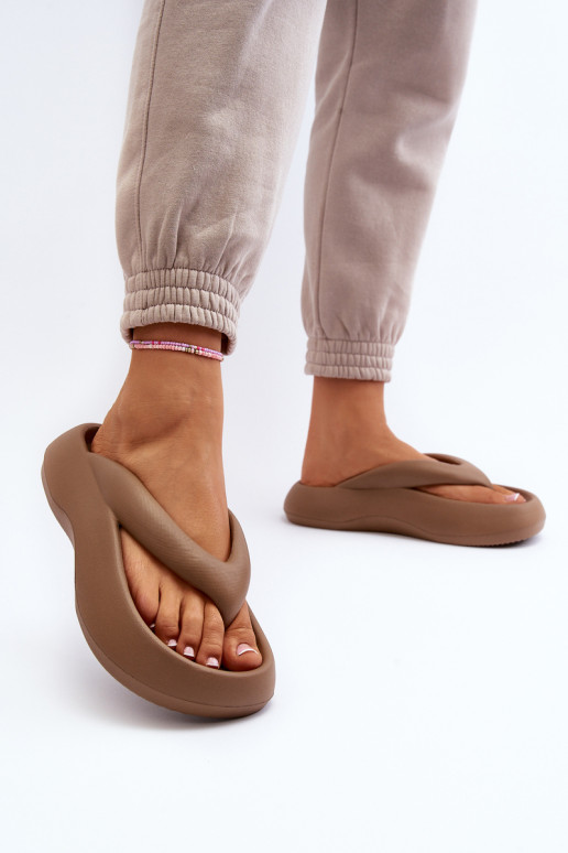 Moteriškos putų šlepetės Khaki Roux