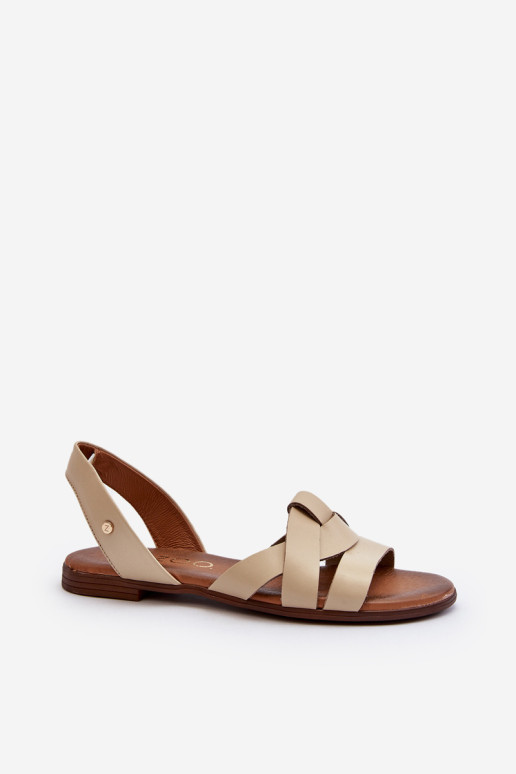 Zazoo 40185 Patogūs odiniai sandalai Beige