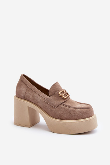 Zazoo 20170 Moterų zomšiniai pusbačiai Stiletto Stiletto Beige 2