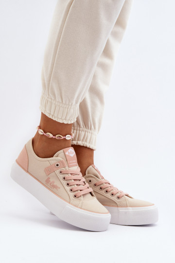 Lee Cooper Moterų medžiaginiai sportbačiai LCW-24-31-2196 Beige