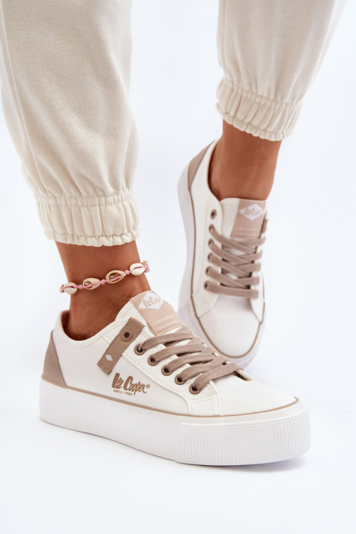 Lee Cooper Moterų medžiaginiai sportbačiai LCW-24-31-2198 White