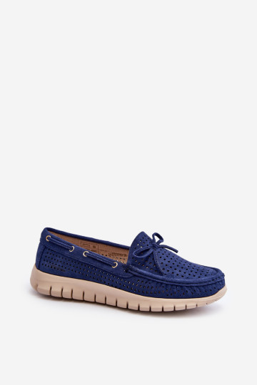 Moteriški mokasinai su peteliške Navy Blue Reece 2