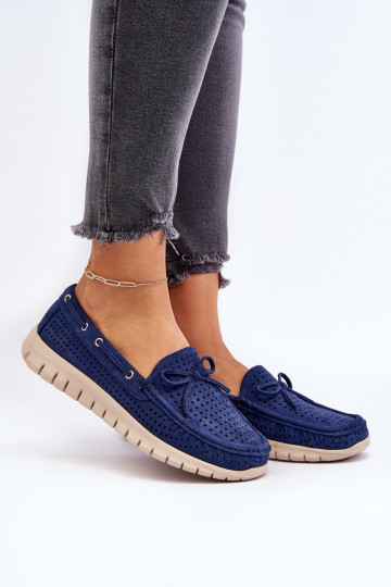 Moteriški mokasinai su peteliške Navy Blue Reece