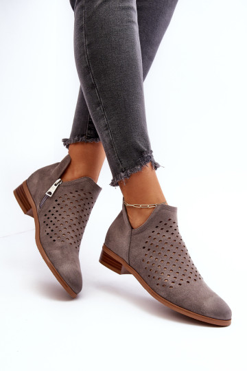 Moteriški žemi plokšti batai pilka Janetris