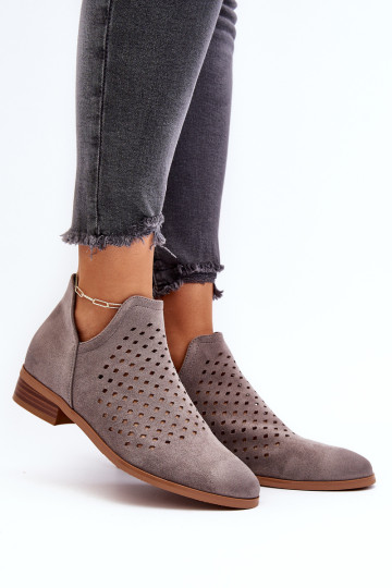 Moteriški žemi plokšti batai pilka Janetris