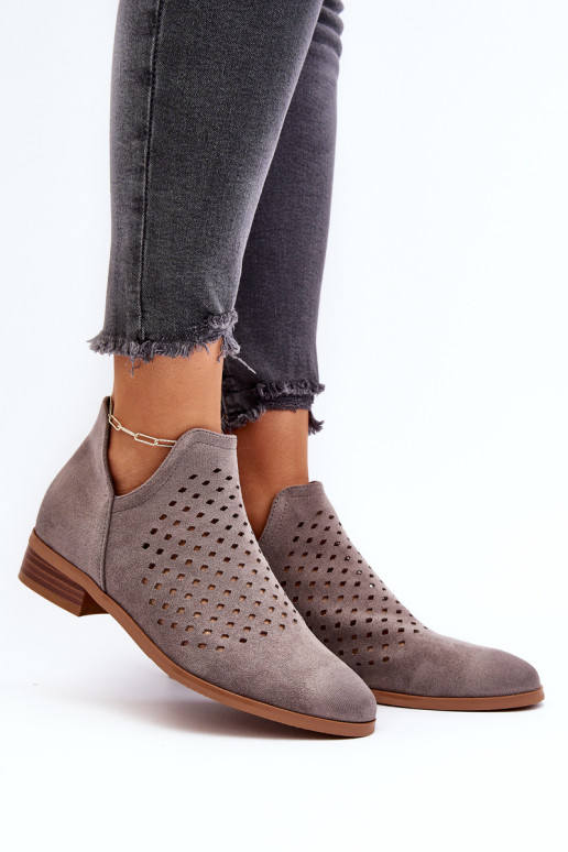 Moteriški žemi plokšti batai pilka Janetris