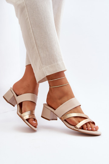 Moteriškos šlepetės žema pakulne Beige Rosila