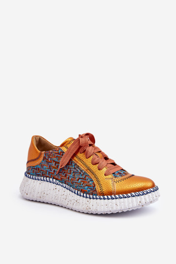 Odiniai moteriški sportiniai bateliai Maciejka 06327-18 Orange 2