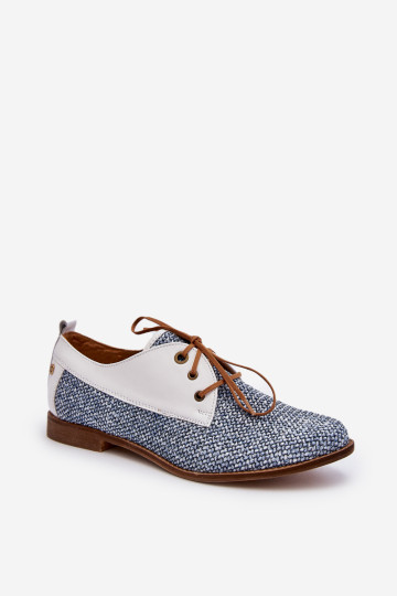 Odiniai moteriški plokšti bateliai Maciejka 06461-17 Blue 2