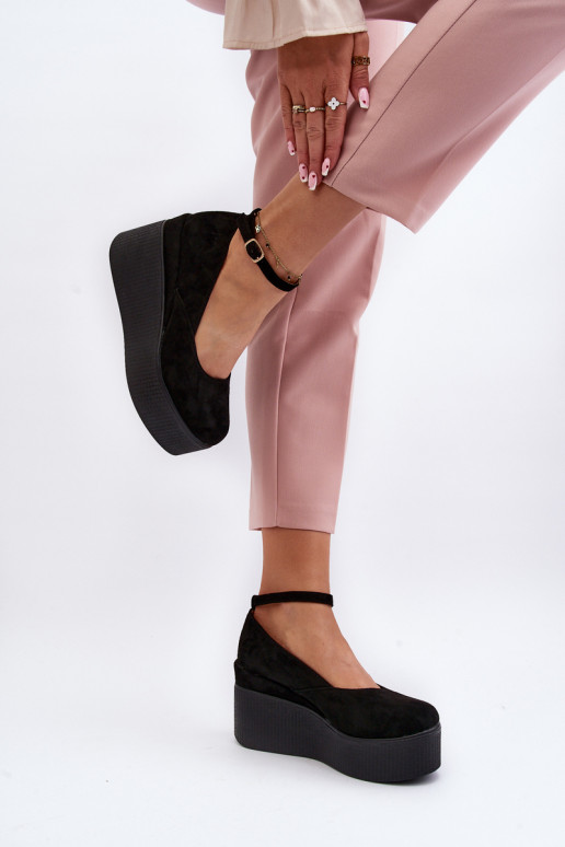 Moteriškos juodos Malla espadrilės ant pleišto