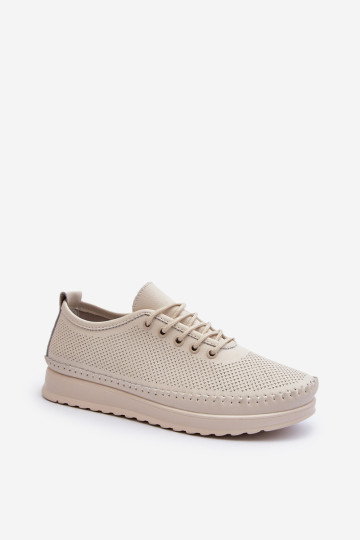 Moteriški Odiniai Sportiniai Batai Sneakers Beige Lalnai 2