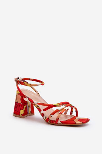 Raštuoti aukštakulniai sandalai Orange Jenglla 2