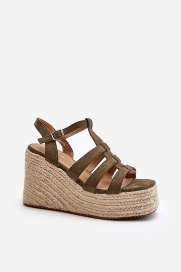 Pleištinės basutės su pynėmis, žalias Gnosis 2