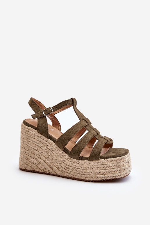 Pleištinės basutės su pynėmis, žalias Gnosis