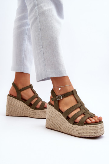 Pleištinės basutės su pynėmis, žalias Gnosis