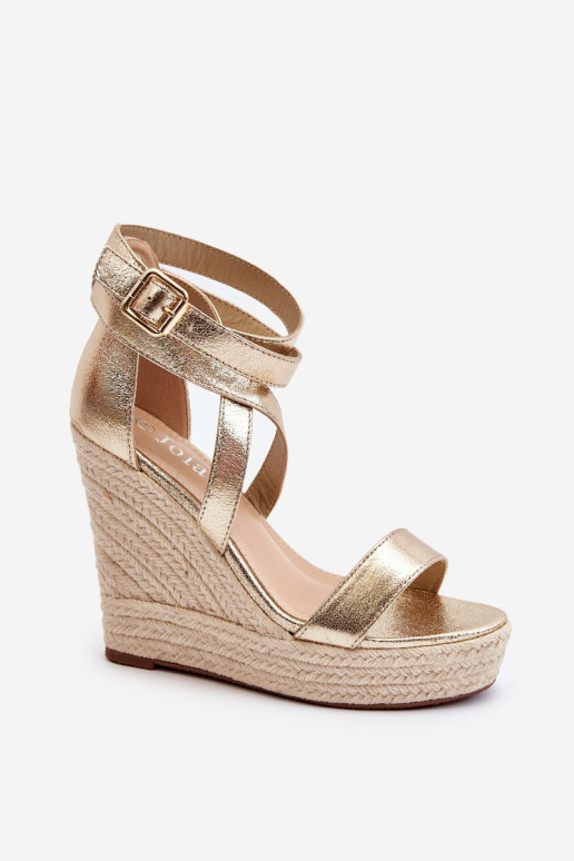 Pleištinės basutės su auksine Salthe pyne