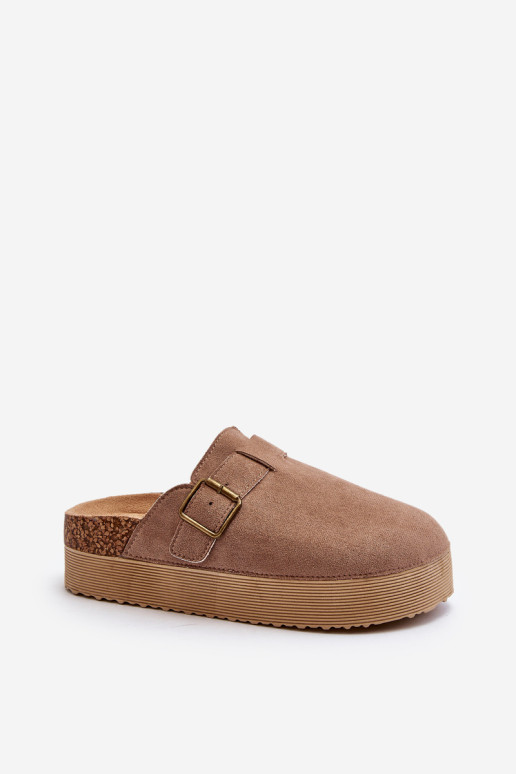 Moteriškos smėlio spalvos platforminės klumpės Flip Flops Jorffia