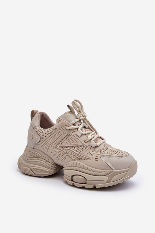 Sportbačiai ant masyvaus pado GOE NN2N4046 Smėlio spalvos