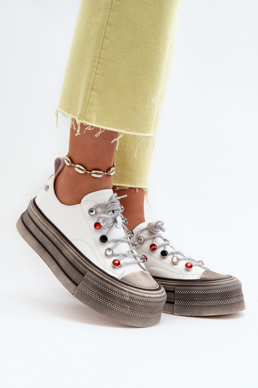 Moteriški sportbačiai su platforma GOE NN2N4054 balti