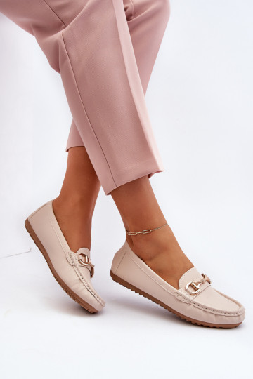 Moteriški klasikiniai ekologiški odiniai batai smėlio spalvos Demese