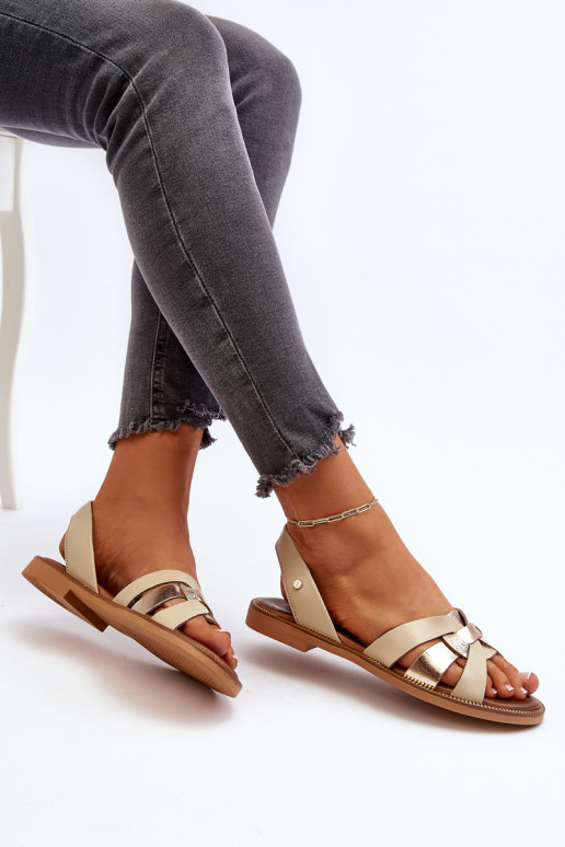 Zazoo 40382 moteriški odiniai sandalai, smėlio spalvos