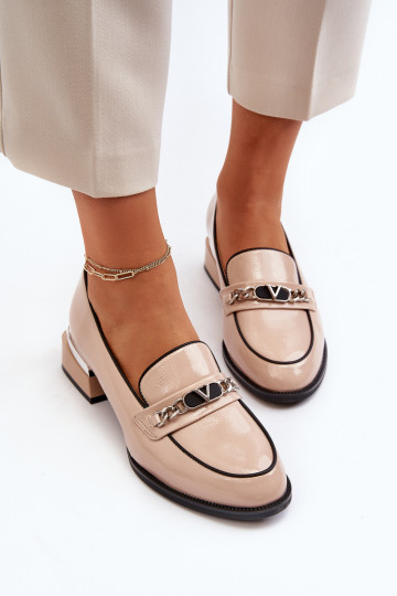 Patentiniai moteriški žemakulniai batai smėlio spalvos Albreide