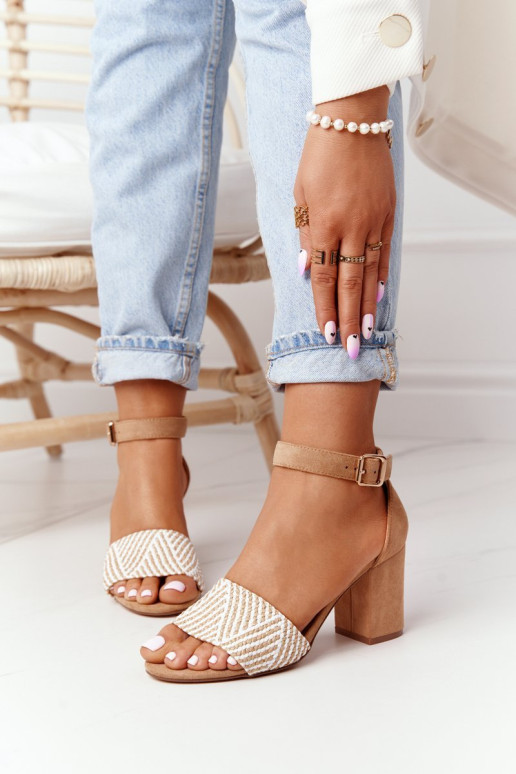 Sandalai su pyne ant aukštakulnio, Šviesiai rudas Honeymoon