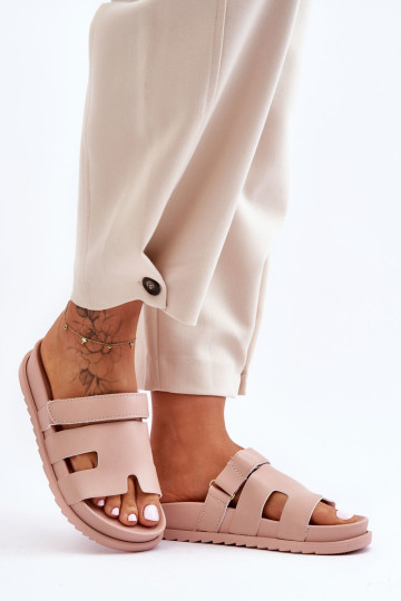 Klasikinės moteriškos smėlio spalvos „Molie“ šlepetės