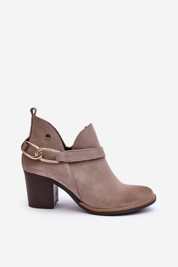 Moteriški zomšiniai aukštakulniai batai Maciejka 06247-04 Beige