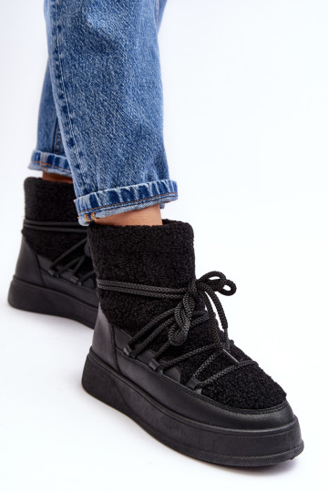 Moteriški platforminiai sniego batai juodi Ahatissa