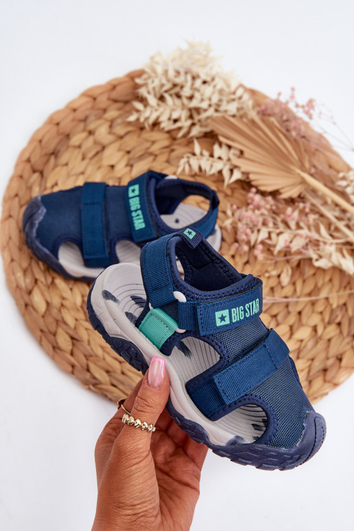 Berniukų sandalai su lipdukais Big Star NN374232 Tamsiai mėlyni