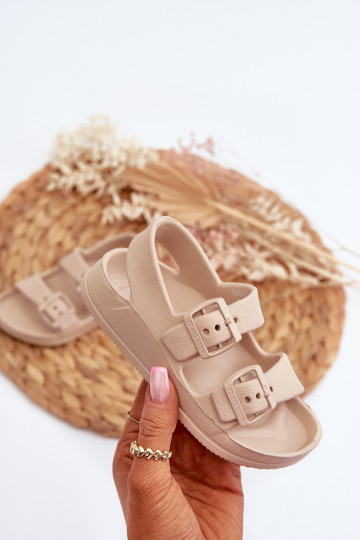 Vaikiškos lengvos šlepetės su sagtimis BIG STAR NN374544 Smėlio spalvos