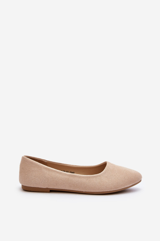 Moteriškos zomšinės balerinos Beige Kommia