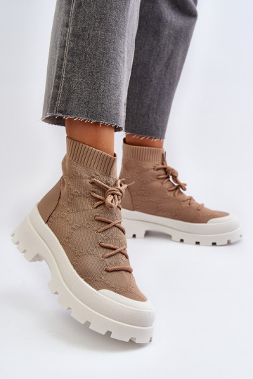 Moteriški kojinės, užsegami batai, rudi Solime 2