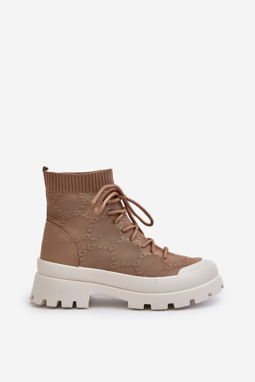 Moteriški kojinės, užsegami batai, rudi Solime