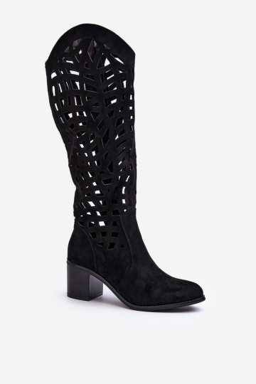 Ažūriniai aukštakulniai batai, juodi Pinkema 2
