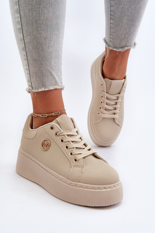 Moteriški sportbačiai su platforma smėlio spalvos Eshen