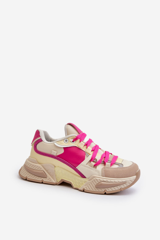 Moteriški sportbačiai su storu padu fuksijos peonema