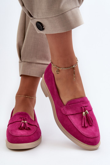 Moteriški zomšiniai mokasinai „Zazoo 3420“ su plokščiu „Fuskja“ kulnu 2