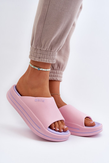 Moteriški šlepetės ant Big Star platformos NN274A035 Pink