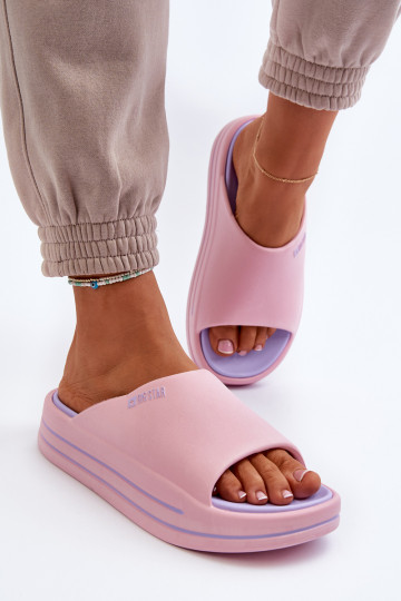 Moteriški šlepetės ant Big Star platformos NN274A035 Pink