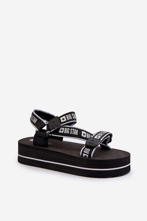 Moteriški sandalai ant Big Star platformos NN274A525 juodi