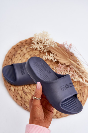 Lengvos vaikiškos šlepetės su porolonu Big Star NN374557 tamsiai mėlynos spalvos