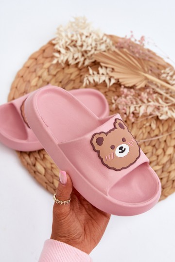 Vaikiški lengvi šlepetės su meškiuku, rožinė, Lindeheta