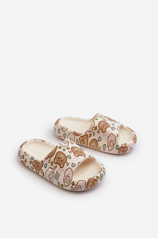 Vaikiškos lengvos šlepetės su meškiuku, smėlio spalvos Evitrapa