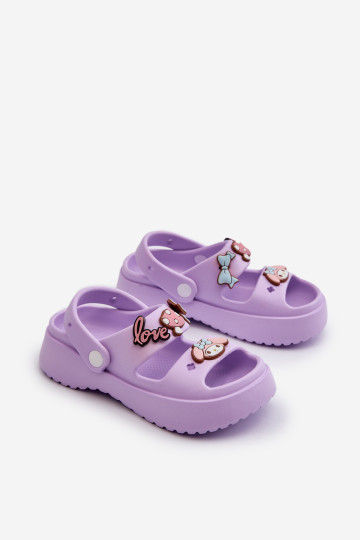 Vaikiški lengvi putplasčio šlepetės su dekoracijomis, violetinė Ifrana