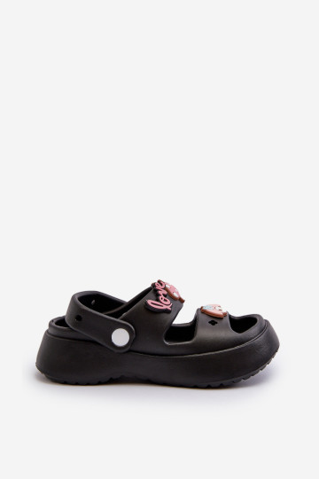 Lengvos vaikiškos putplasčio šlepetės su dekoracijomis, Black Ifrana 2