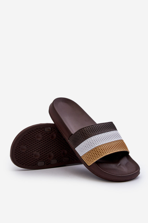 Klasikiniai vyriški šlepetės su petnešėlėmis, ruda Sylri