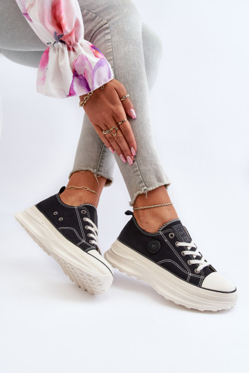 Moteriški sportbačiai ant didžiulio pado Big Star NN274125 juodi